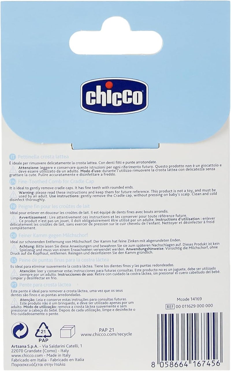 Chicco Fine-Toothed Comb 0m+, White - Image 3